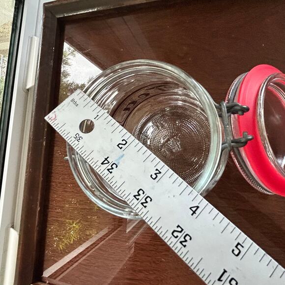 Vintage Glass Tea Jar with Clamp Lid – 6.25” Tall Teabag Storage Canister - Picture 14 of 14